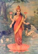 Raja Ravi Varma Lakshmi oil painting on canvas